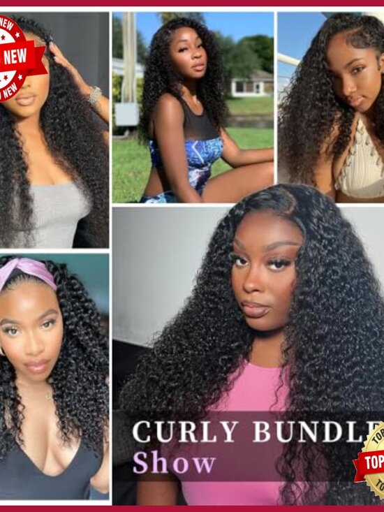 24 Inch Raw Virgin Human Hair Extensions Curly Bundles Sew In